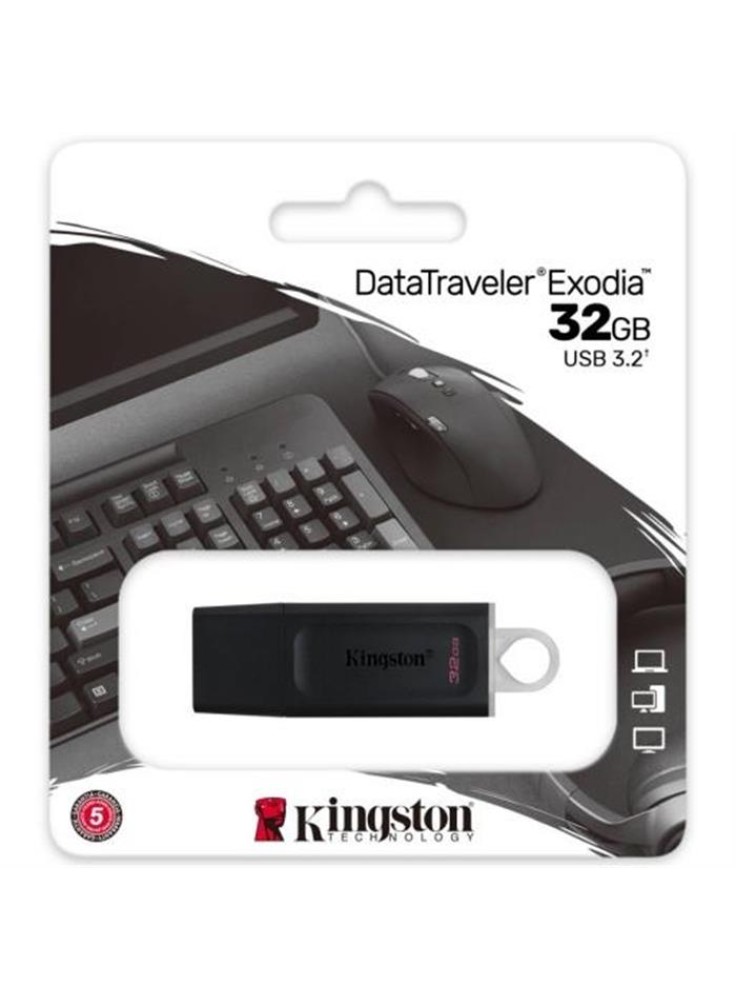 PENDRIVE KINGSTON 32GB USB 3.2 EXODIA NEGRO