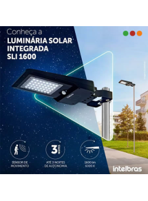 FOCO LED SOLAR RECARGABLE SLI 1600 INTELBRAS