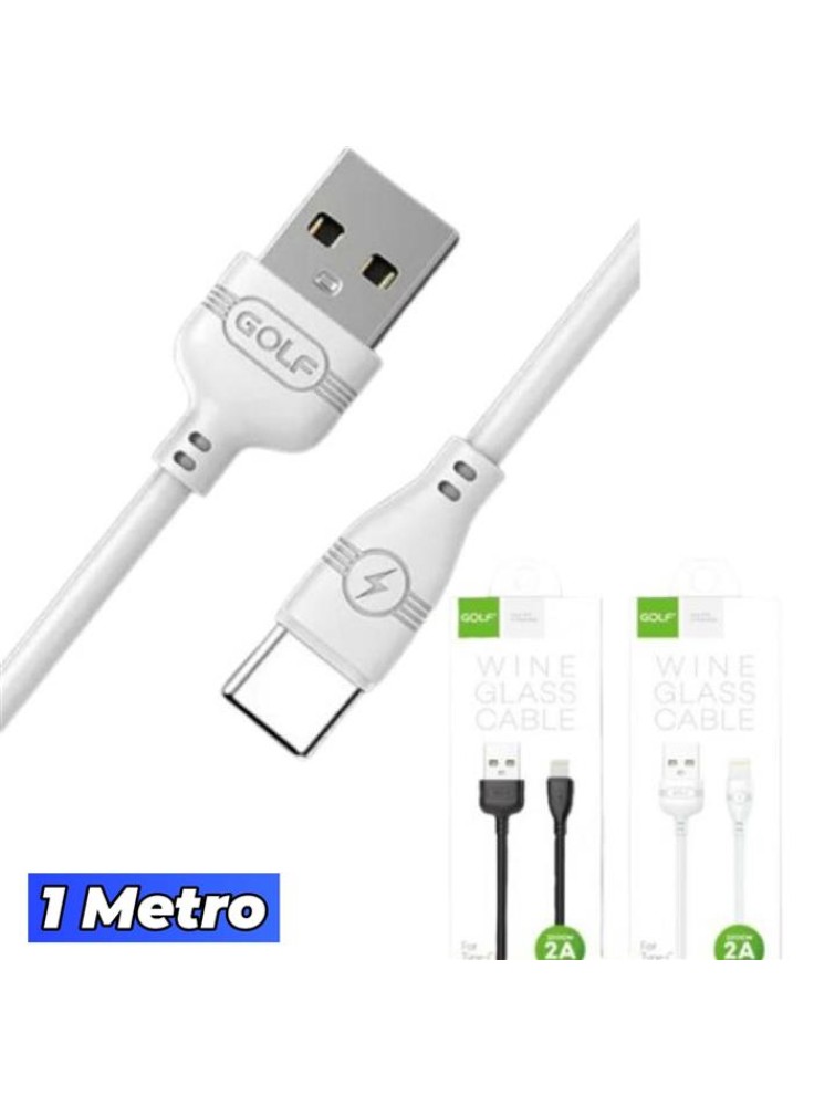 CABLE GOLF USB TIPO-C / 1 MT / 2A / CARGA RÁPIDA (