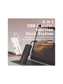 HUB LDNIO 6EN1 TIPO C-USB C-USB 2.0+3 USB 3.0+RJ45