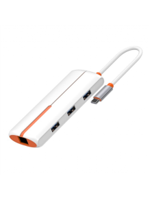 HUB LDNIO 6EN1 TIPO C-USB C-USB 2.0+3 USB 3.0+RJ45