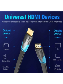 CABLE HDMI FLAT 4K 60HZ / 8M / NEGRO VAA-B02-L800