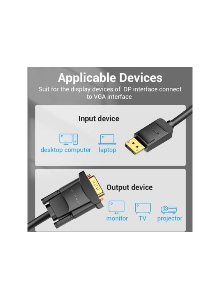 CABLE DP A VGA M/M 1.5M HBLBG VENTION