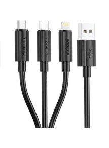CABLE 3 EN 1 XS07 3A 1.2MT TIPO-C/IPH/MIC FONENG CABLE 3 EN 1 XS07 3A 1.2MT TIPO-C/IPH/MIC FONENG