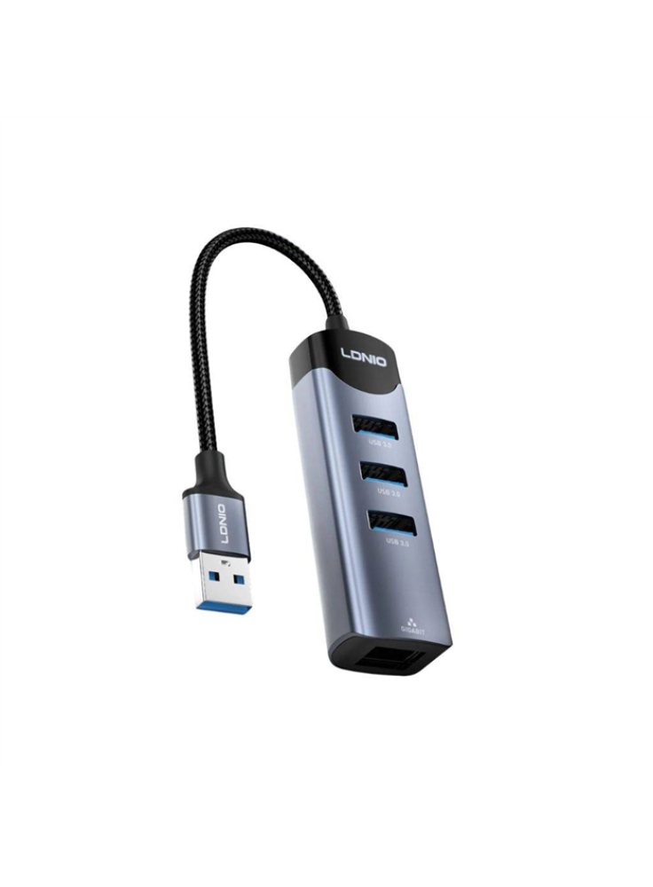 HUB LDNIO USB A 3 USB 3.0 + RJ45 1.2M DS-144U