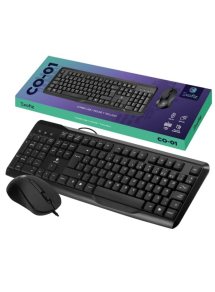 COMBO USB TECLADO Y MOUSE CO-01 NEGRO EXOFIZ