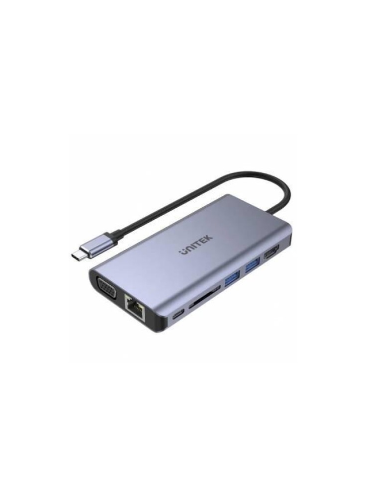 HUB USB-C UNITEK 8 EN 1 5GBPS CON PD 100W