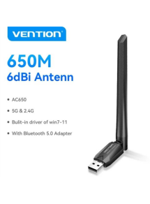 ADAPTADOR USB WIFI VENTION DOBLE BANDA AC650 ADAPTADOR USB WIFI VENTION DOBLE BANDA AC650